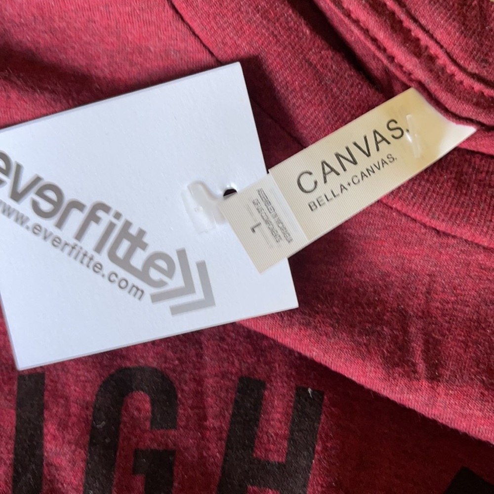 Sold Out!.  Brand new!  Dark red “Sleigh All Day & Then Cabernet” tee.  Size L - Picture 3 of 4